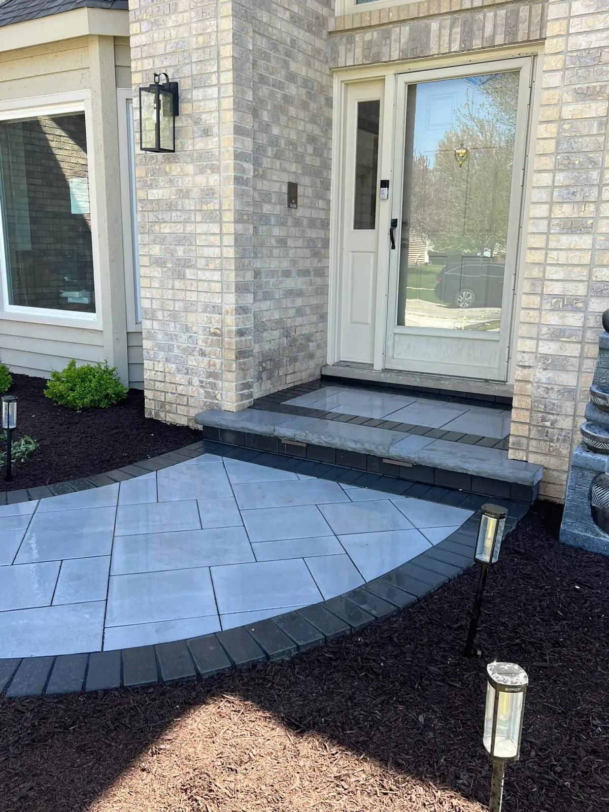 Stone stair and walkway connection in Shorewood, IL