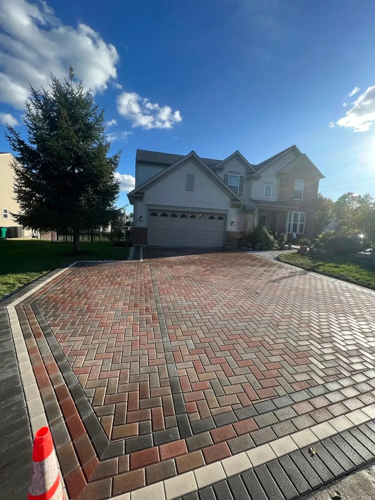 Decorative paver driveway upgrade in Plainfield, Illinois